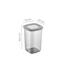 Vienev Etiketli Kare Erzak Saklama Kabı 6'lı Set Orta Boy 1,2 Litre Antrasit