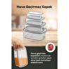 Vienev 8'li Hava Geçirmez Saklama Kabı Seti Antrasit 2x(250-500-750-1200 Ml)