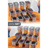 Vienev 24lü Set Poli Şeffaf Kapaklı Uzun Dikdörtgen Saklama Kabı 8x(1,3 Litre, 2 Litre, 3,2 Litre)