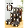 Vienev 24lü Renkli Etiketli Peggy Kare Erzak Ve Baharat Full Set 6x(1,75 1,2, 0,55, 0,45) Ant
