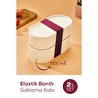 Vienev 2'li Elastik Bantlı İstiflenebilir Pratik Saklama Kabı Seti 2x(1100 Ml) Bej