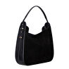 Bloominbag Lunar Noir Black Süet Kadın Omuz Çantası