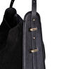 Bloominbag Lunar Noir Black Süet Kadın Omuz Çantası
