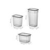 Vienev 9lu Set Poli Şeffaf Kapaklı Uzun Dikdörtgen Saklama Kabı 3x(1,3 Li̇tre, 2 Li̇tre, 3,2 Li̇tre)