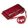Bloominbag Lozan Strap Crimson Red Gerçek Deri Omuz Askılı Telefon Bölmeli Cüzdan Çanta
