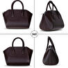 Bloominbag Aria Walnut Brown Medium Hakiki Deri Kadın El & Omuz Çantası