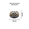 Cornella Pillar Antik Gold Siyah Metal Meyvelik Ağız:22 Cm X Boy:13 Cm