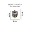 Cornella Pillar Antik Gold Gri Ombreli Cam Kavanoz Küçük Ağız:11 Cm X Boy:15 Cm X Tümü:19 Cm