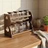 Bambum Nero - Bench - 8 Parça 2 Katlı Standlı Baharatlık Seti