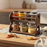 Bambum Nero - Bench - 8 Parça 2 Katlı Standlı Baharatlık Seti