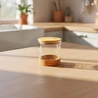 Bambum Corki - Mantar Altlıklı Cam Saklama Kabı 550 Ml