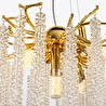 Apliqa Dina Serip Gold Kaplamalı Modern Tasarım Salon Kristal Sarkıt Avize