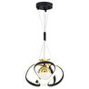 Apliqa Pelin Tekli Siyah Gold 3 Renkli 39 Watt Ledli Modern Oturma Odası, Koridor, Salon Led Avize