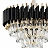Apliqa Mikula 45'lik Yuvarlak Gold Kristal Taşlı Modern Oturma Odası Salon Sarkıt Avize ( Ürün Zincirlidir )