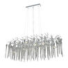 Apliqa Laura Sıralı Krom Yemek Masası Üstü Kristal Taşlı Modern Tasarım Su Damlası Taşlı Salon Avize