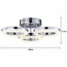 Apliqa Oylum 3'lü Krom 24 Watt Kristalli Koridor Salon Led Plafonyer Avize
