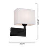 Apliqa Rylee Tekli Beyaz Şapkalı Siyah Duvar Lambası Yatak Odası-yatak Başı-banyo Için Modern Aplik