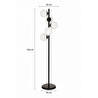 Apliqa Uzel 5li Siyah Modern Tasarım Metal Lambader