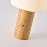 Apliqa Olwa Ahşap Detaylı Pilli Kablosuz Dokunmatik Şarjlı Led Mantar Abajur Masa Lambası