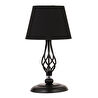 Apliqa Lupin Siyah Masa Lambası Siyah Şapkalı Modern Tasarım Salon-yatak Odası Retro Abajur