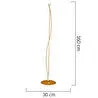 Apliqa Palmiro Gold 64 Watt Modern Tasarım Salon Ledli Metal Lambader