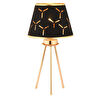 Apliqa Epona Siyah Desenli Şapkalı Gold Modern Dekoratif Salon Abajur