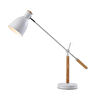 Apliqa Marmo Ahşap Detaylı Beyaz Ders Çalışma Masası Lambası