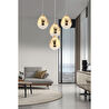 Apliqa Amaya 4'lü Yuvarlak Gold Damla Başlıklı Modern Salon Led Avize