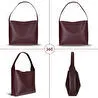 Bloominbag Ravello Cimbrone Merlot Burgundy Leather Shoulder Bag / Deri Omuz Çantası