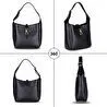 Bloominbag Ravello Cimbrone Noir Black Leather Shoulder Bag / Deri Omuz Çantası