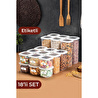 Vienev Foly Etiketli Kare Erzak Saklama Kabı 18'li Set 6x(0,55 Li̇tre, 1,2 Li̇tre, 1,75 Li̇tre)