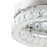 Apliqa Ardenia Tekli Krom Ledli 3 Renkli Kristalli Taşlı Modern Tasarım Led Kristal Salon Avize