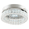 Apliqa Ardenia Tekli Krom Ledli 3 Renkli Kristalli Taşlı Modern Tasarım Led Kristal Salon Avize