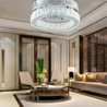Apliqa Ardenia Tekli Krom Ledli 3 Renkli Kristalli Taşlı Modern Tasarım Led Kristal Salon Avize