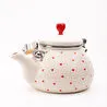 Emaylab Cupid Emaye Kalp Desenli Vintage Kettle - 2 Litre, Ocağa Koyulabilir, Emaye Su Isıtıcı Krem