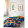 Cozy Home popping Colors Tek Kişilik Lastikli Çarşaflı Nevresim Takımı Venus Mavi
