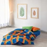 Cozy Home popping Colors Tek Kişilik Lastikli Çarşaflı Nevresim Takımı Venus Mavi