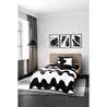 Cozy Home mono Tek Kişilik Lastikli Çarşaflı Nevresim Takımı Flow Siyah