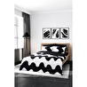 Cozy Home Mono Çift Kişilik Lastikli Çarşaflı Nevresim Takımı Flow Siyah