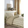 Cozy Home Tek Kişilik Lastikli Çarşaflı Nevresim Takımı Kare Krem
