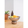 Beige & Stone Ahşap Ayaklı Metal 22 Cm Salata Kısır Meyve Sunum Kasesi