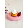 Beige & Stone Seramik Küçük Boy Parlak Pembe Donut Tatlı Tabağı
