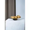 Beige & Stone Ahşap Tabanlı Gold 23 Cm Yuvarlak Servis/sunum Tabak Dekoratif Stand
