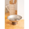Beige & Stone Piramit Ahşap Ayaklı 21 Cm Sunum Tabağı