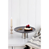 Beige & Stone Yüksek Metal Ayaklı 18 Cm Seramik Antrasit Yuvarlak Servis/sunum Tabak Stand