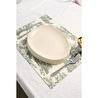 Beige & Stone Yeşil Pastoral Desenli Dikdörtgen Amerikan Servis 2'li