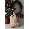 Beige & Stone Jüt Ho Ho Ho Süslemeli Yılbaşı Hediye Çuvalı