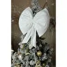 Beige & Stone Kurdele Orta Yıllbaşı Ağaç Süs Noel Beyaz Fiyonk 37x40cm