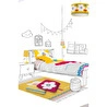 Itsy Bitsy Kids Big Flower Sarı Yıkanabilir Çocuk Halısı 120x160cm