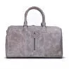 Bloominbag Bloomvoyage Ash Gray Hakiki Deri Duffle Çanta - Kadın Seyahat & Hafta Sonu Çantası